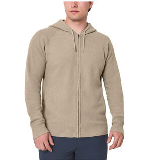 Modern Ambition Men's Full Zip Hooded Sweater Beige XXL